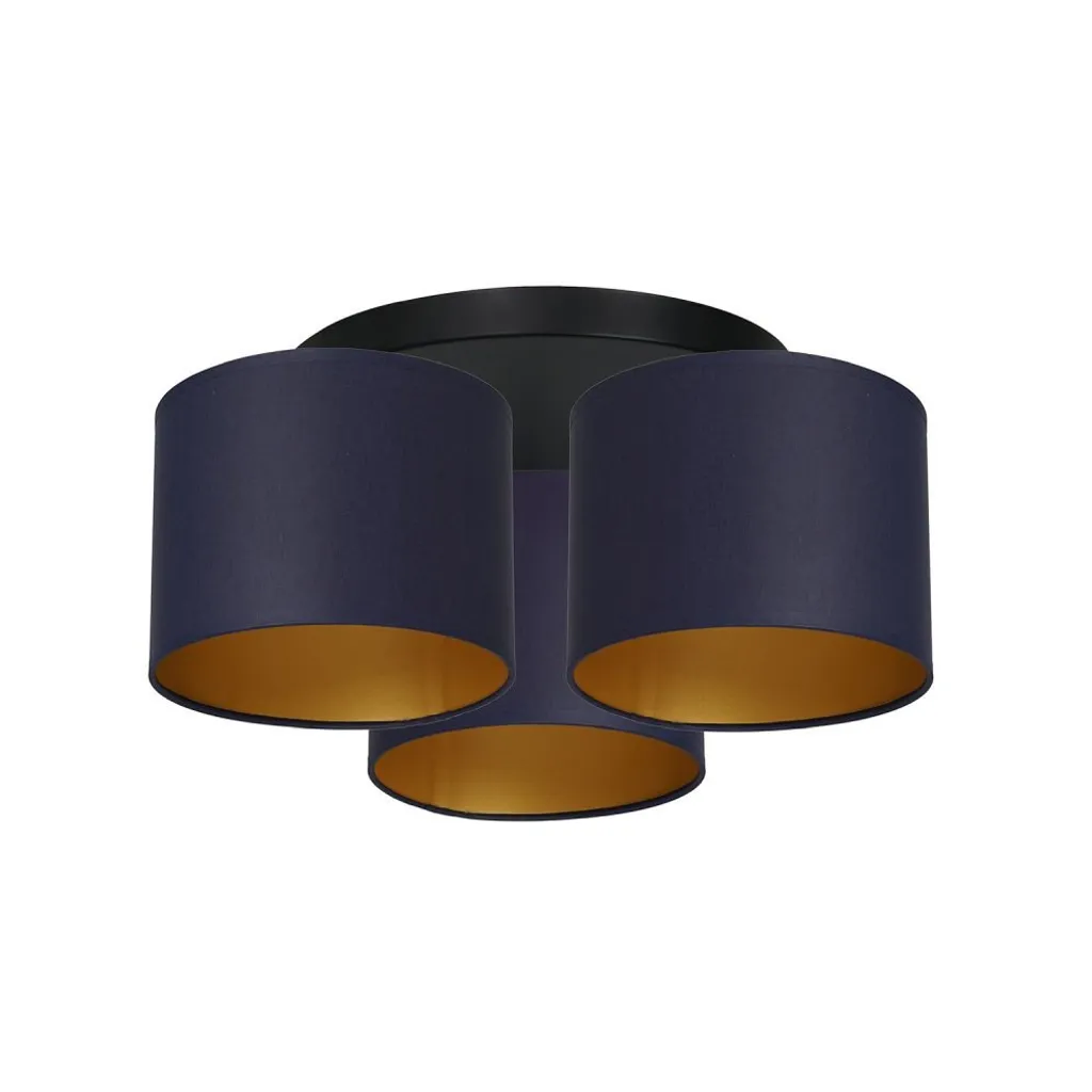 Plafonnier triple ARDEN 3564 Luminex en métal noir et doré design chic