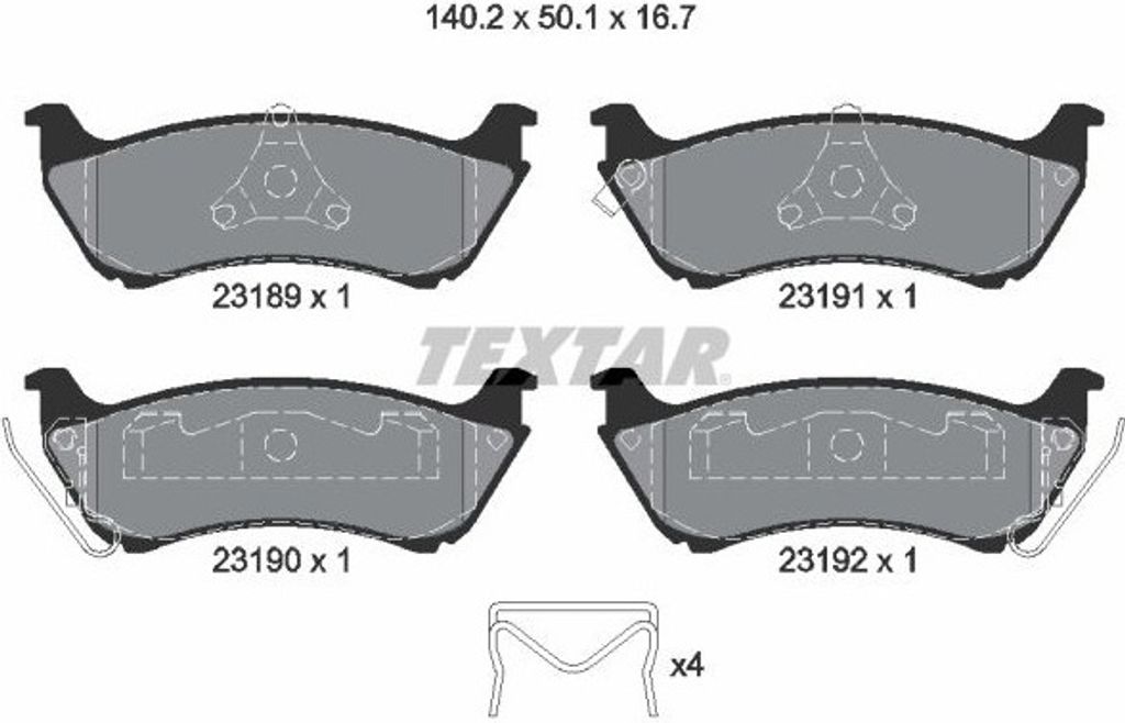 Textar Bremsbeläge hinten für Mercedes-Benz M-Klasse W163 Bosch-Bremse