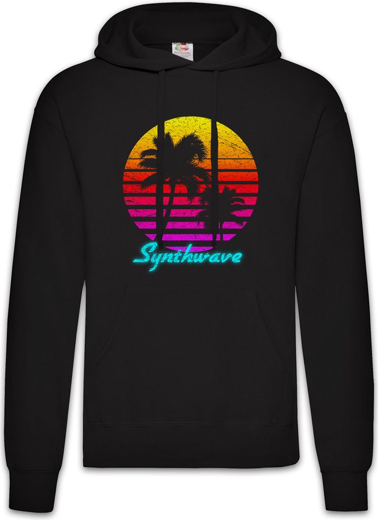 Urban Backwoods Synthwave I, Herren Hoodie, Farbe: Schwarz, Größe: 4XL
