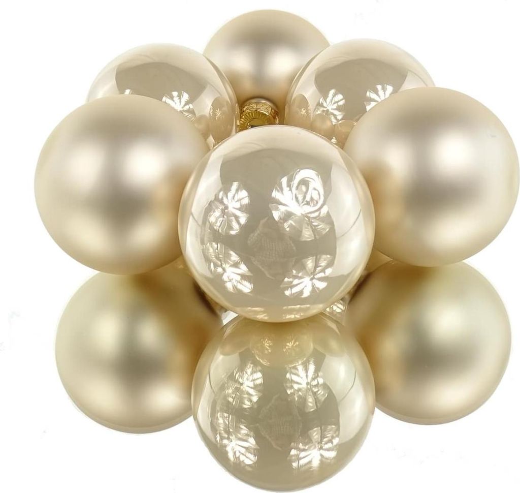 Christbaumkugeln Pearl beige Ø 8 cm aus Glas - 6er Set Produktbild 