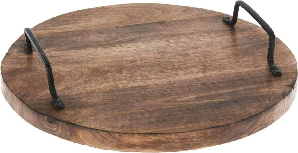 Vassoio in Mango Naturale 300mm | Tagliere con Manici Minimalista