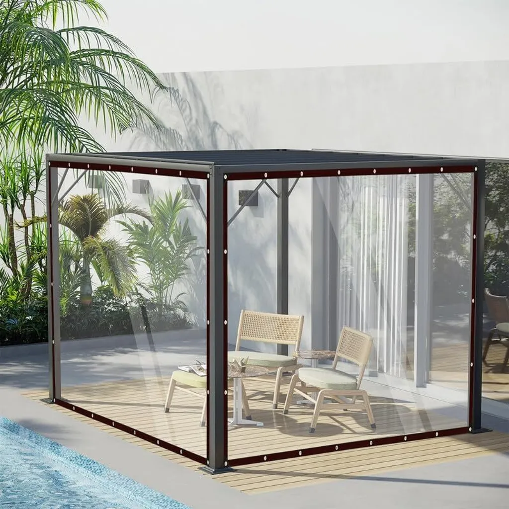 Bâche transparente étanche avec œillets 2mx4m pour jardin et balcon - 5