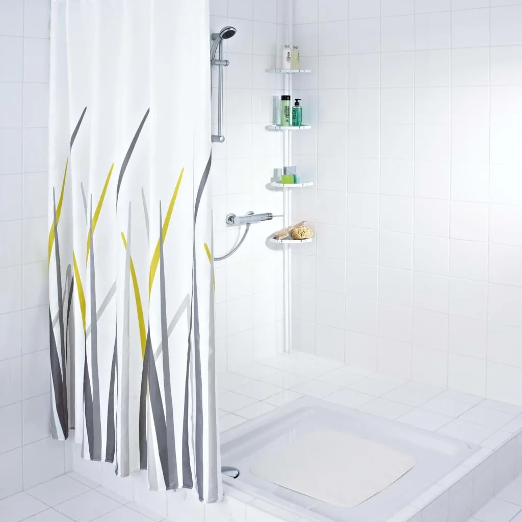 Étagère de douche sans perçage réglable 260cm avec 4 paniers plastiques