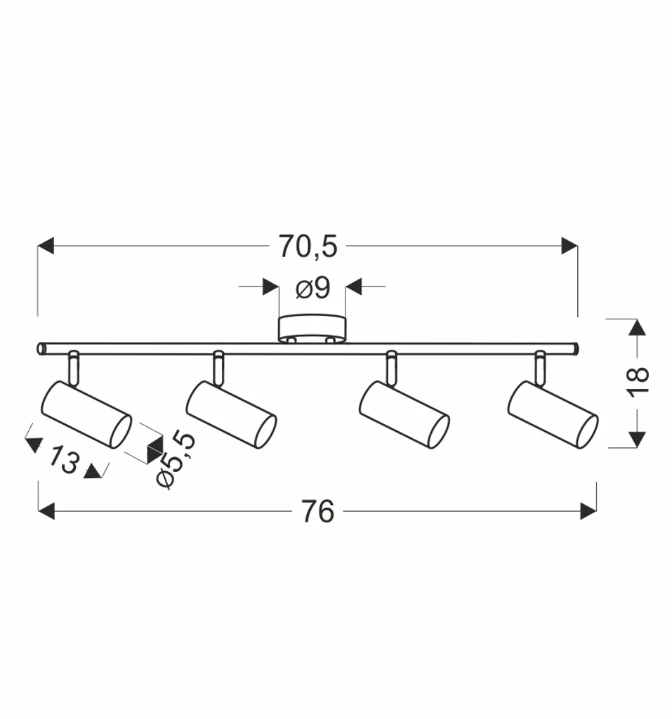 Plafonnier orientable 4 spots COLLY - Éclairage modulable pour salon