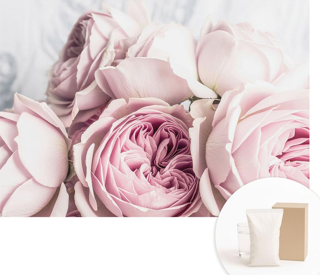 Fototapete - Wandbilder für Wohnzimmer - 312x219 cm - Dekorative Wandfolie - Modernes Design für Wanddekoration - Tapeten für Innenräume - Rosa...