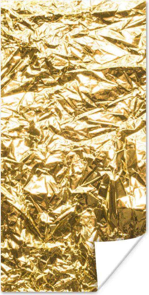MuchoWow Poster Goldfolie mit faltiger Textur 75x150 cm - Dekoration für die Wände