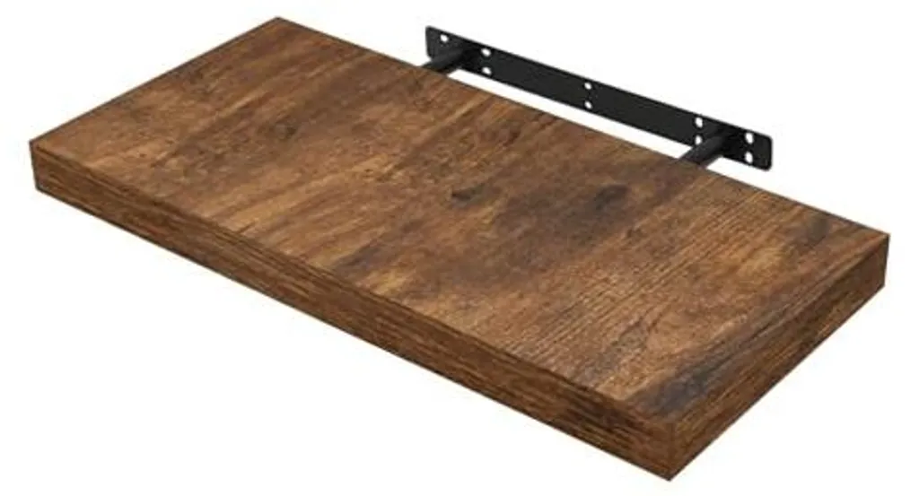 Étagère flottante épaisse 3,8 cm brun vintage bois massif aspect