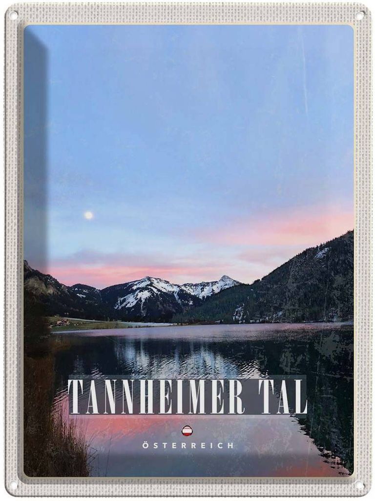 vianmo Blechschild 40x30 cm Tannheimer Tal Urlaub See Natur Sonnenaufgang Bildmotiv Reisemotiv Abenteuer Reisen Europa