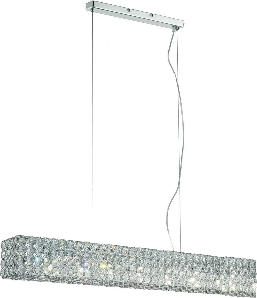 Suspension Celano Argentée en Métal - Lustre Finition Chrome 30cm