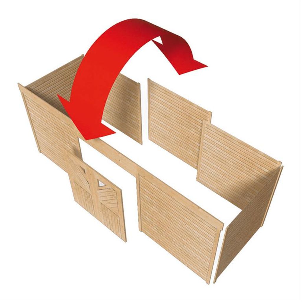 Geräteraum 1 Doppelflügeltür Karibu Doppelcarport kdi 564x204cm