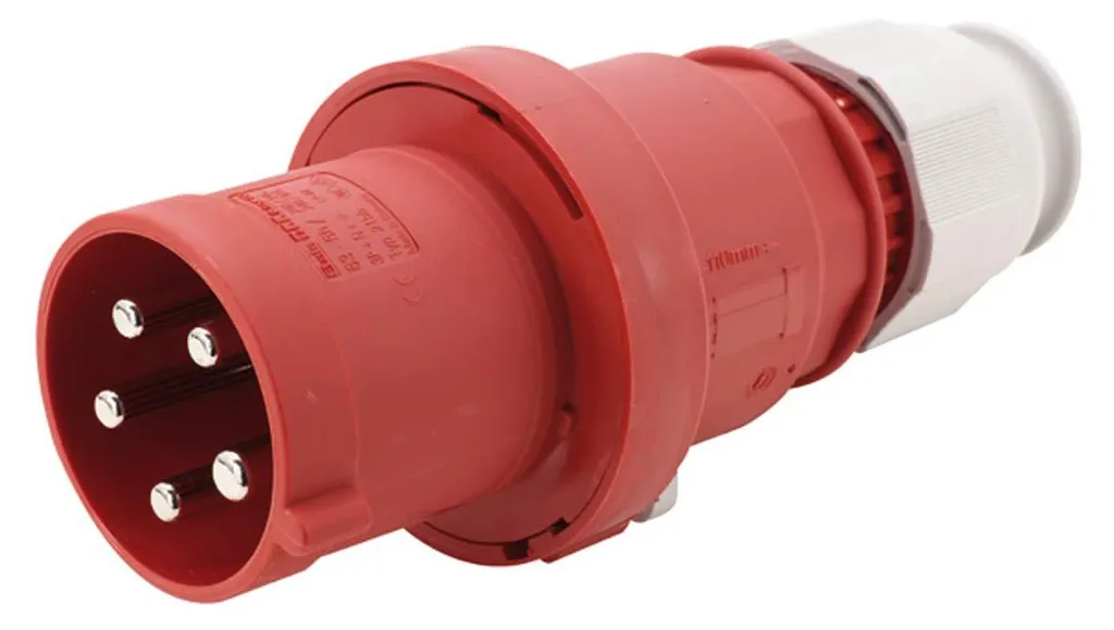 Fiche de Secteur CEE 63A 5 Broches Rouge 400V pour Usage Industriel