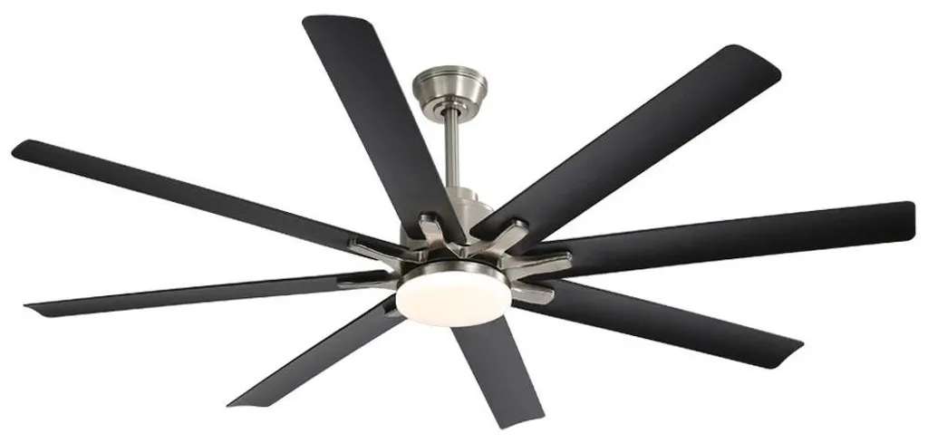 Ventilateur de plafond silencieux LED dimmable nickel 30W design chic
