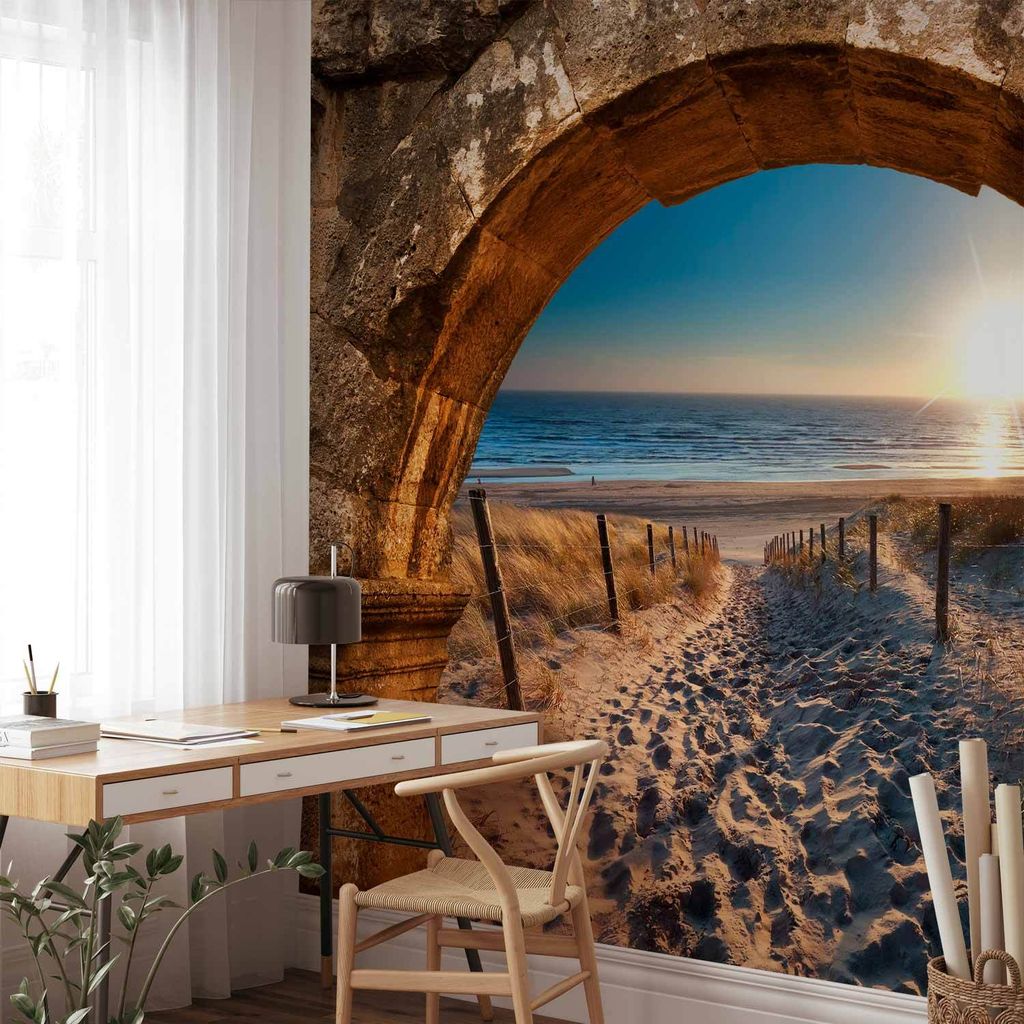 Vlies Fototapete - Arch and Beach 150x105 cm Landschaften c-C-0188-a-a
