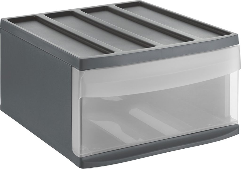 Zásuvkový box L SYSTEMIX, farba:antracitová Obrázok produktu 