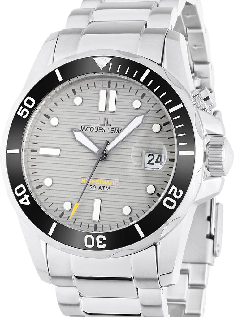 Jacques Lemans 1-2170H Hybromatic Diver Herrenuhr 41mm 20ATM