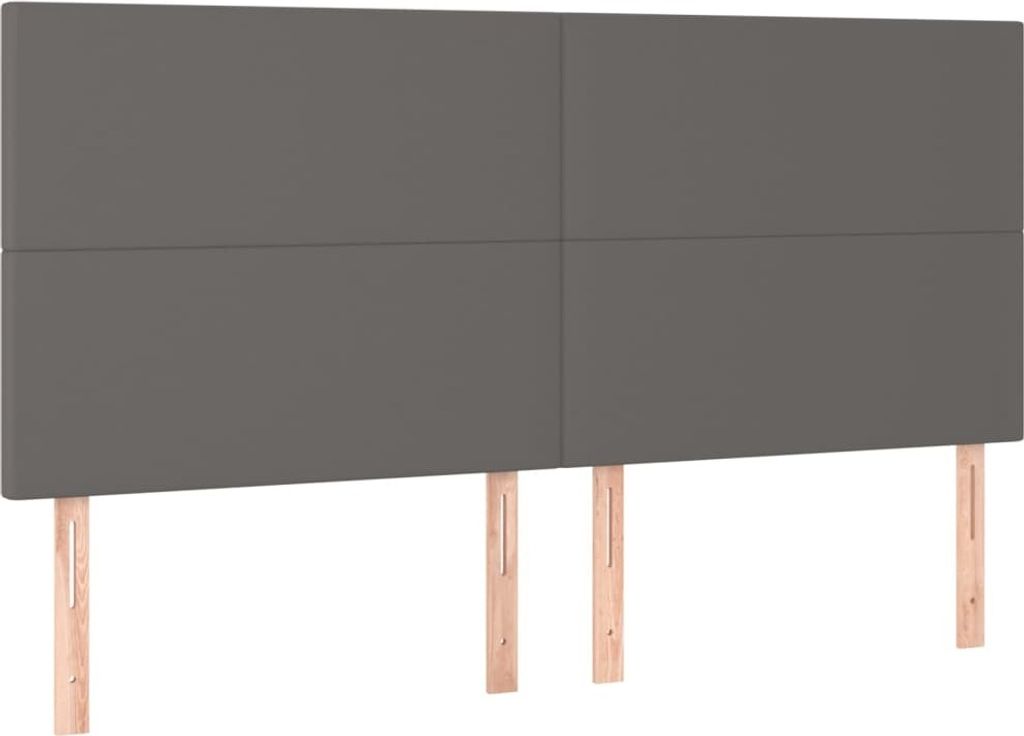 Kopfteil Grau 200x5x118/128 cm Kunstleder