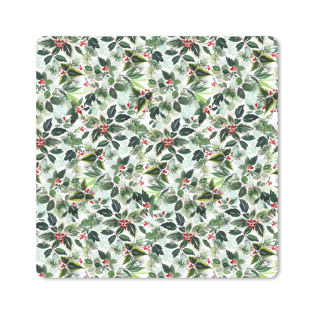 MuchoWow Mauspad Mousepad Mistelzweig - Weihnachten - Muster 30x30 cm - Mousepads - Maus Mat - Pad - Mausunterlage - Gaming