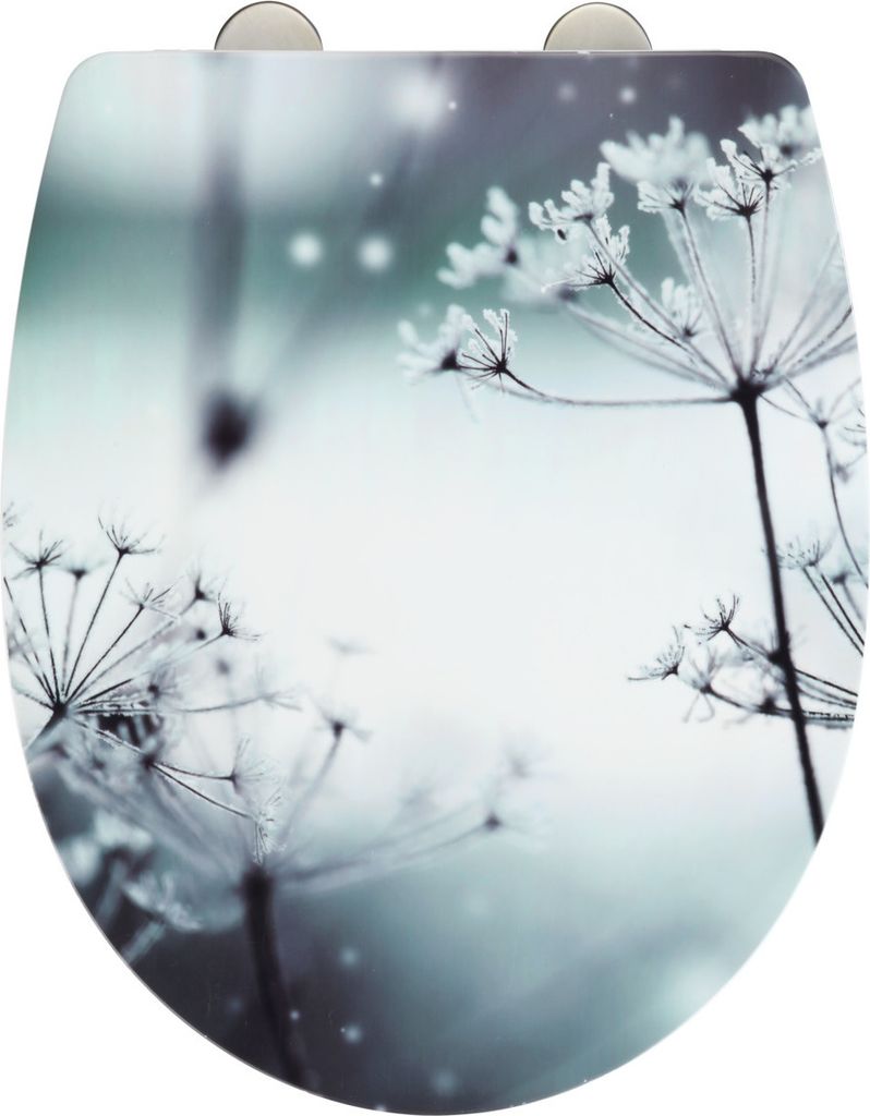 WENKO WC SITZ POLAR Absenkautomatik Toiletten Deckel Klo Brillen Blumen Winter