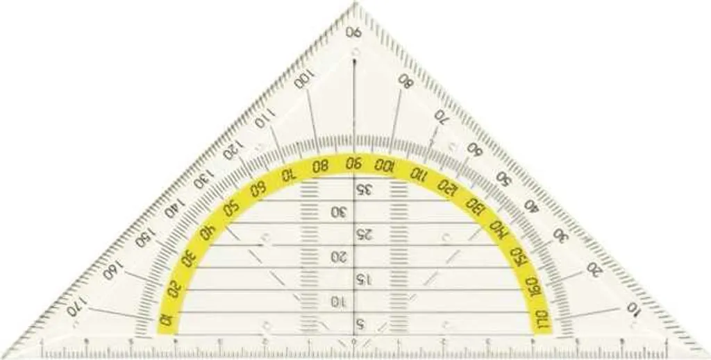 Équerre de géométrie transparente 16 cm - Triangle scolaire incassable - 6