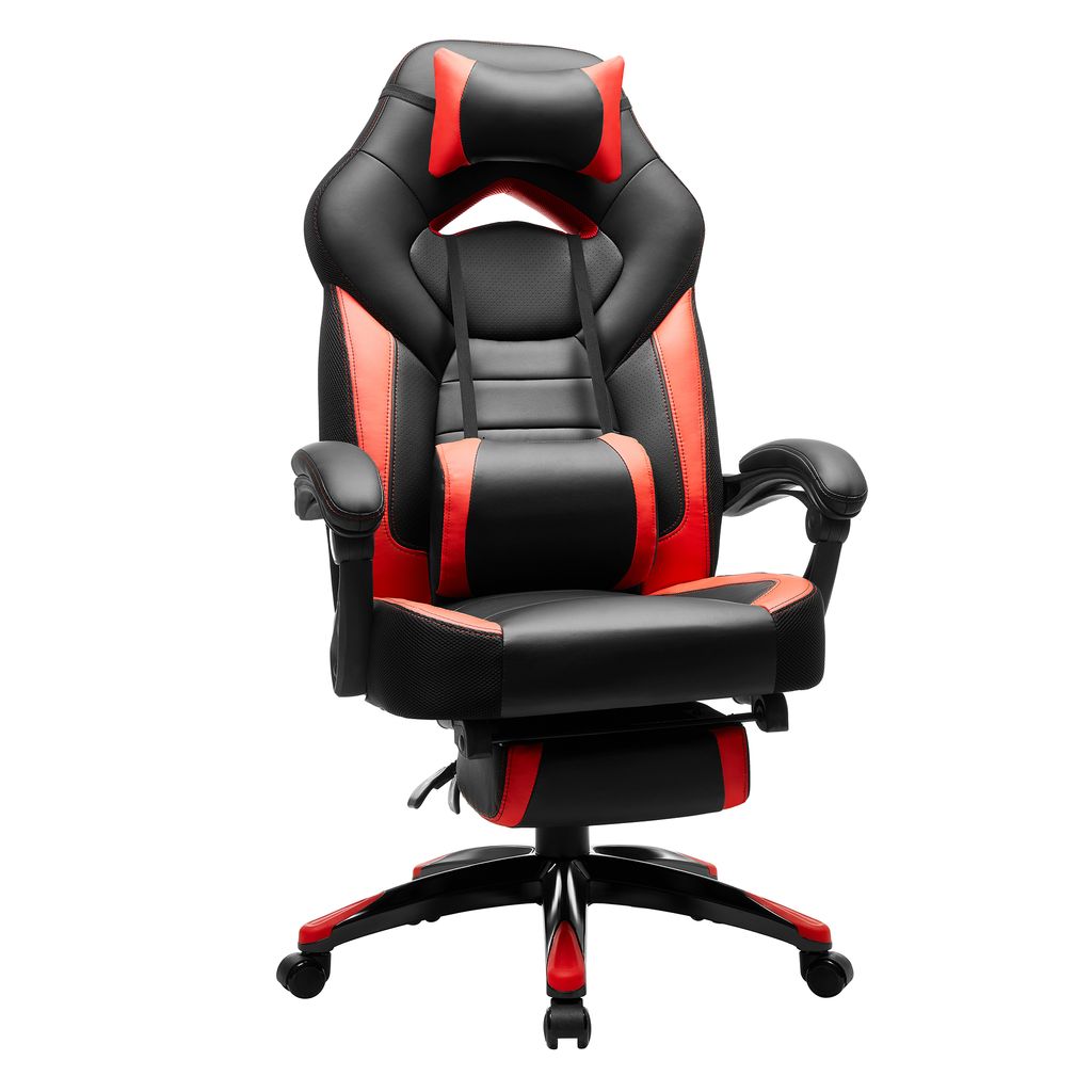 Bürostuhl Racing rot höhenverstellbar Stuhl bequem hochklappbare Armlehnen 