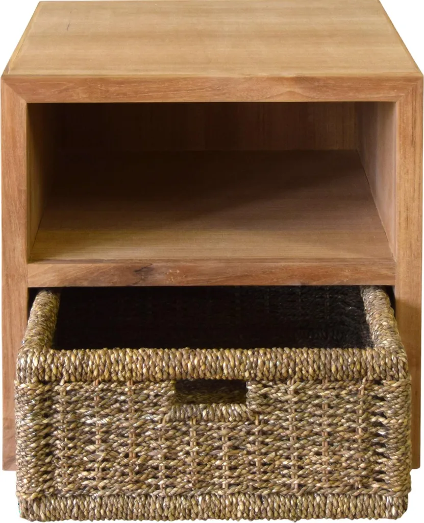 Table d'appoint Vallda en teck Teako Design avec panier 50x50x50 cm
