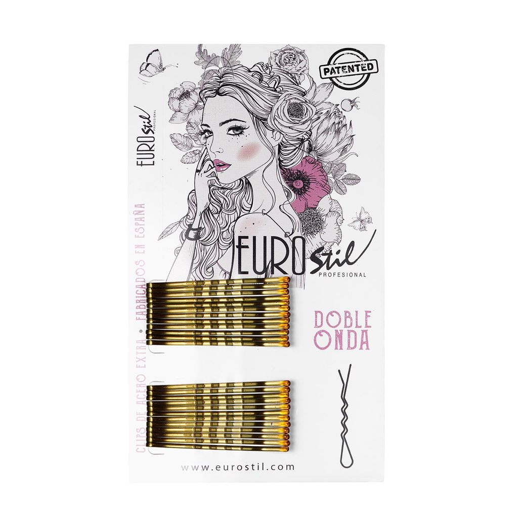 Eurostil Cabello Double Wave, 24 Un, bronzefarben, Clipbox