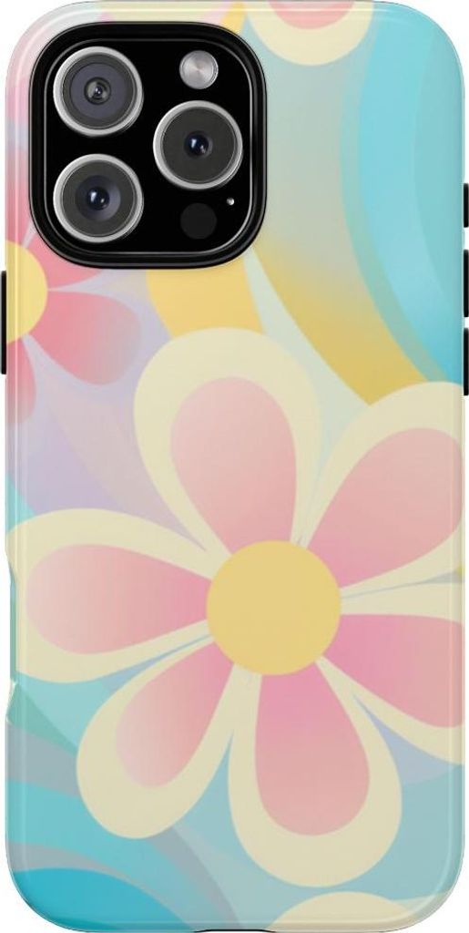 Pastellfarbenes Retro-Blumenmuster – Hülle Kompatibel mit iPhone 16 Pro Max