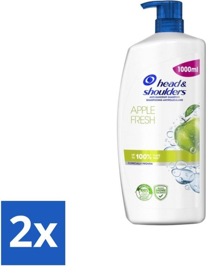 Head & Shoulders Anti-Schuppen-Shampoo – Apfelfrisch – Pumpspender – 1000 ml - Vorteilspack - 2 Stücke