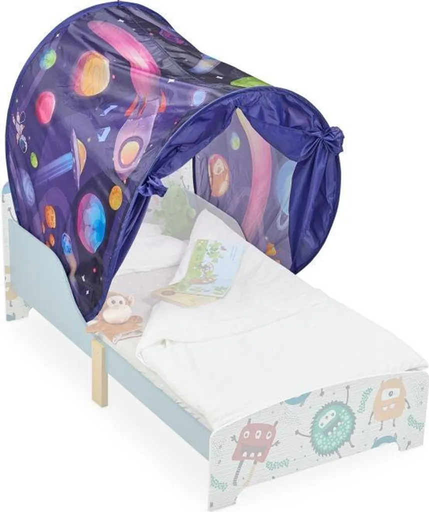 Tente de lit enfant Pop-up pliable - Univers Safari en toile respirante