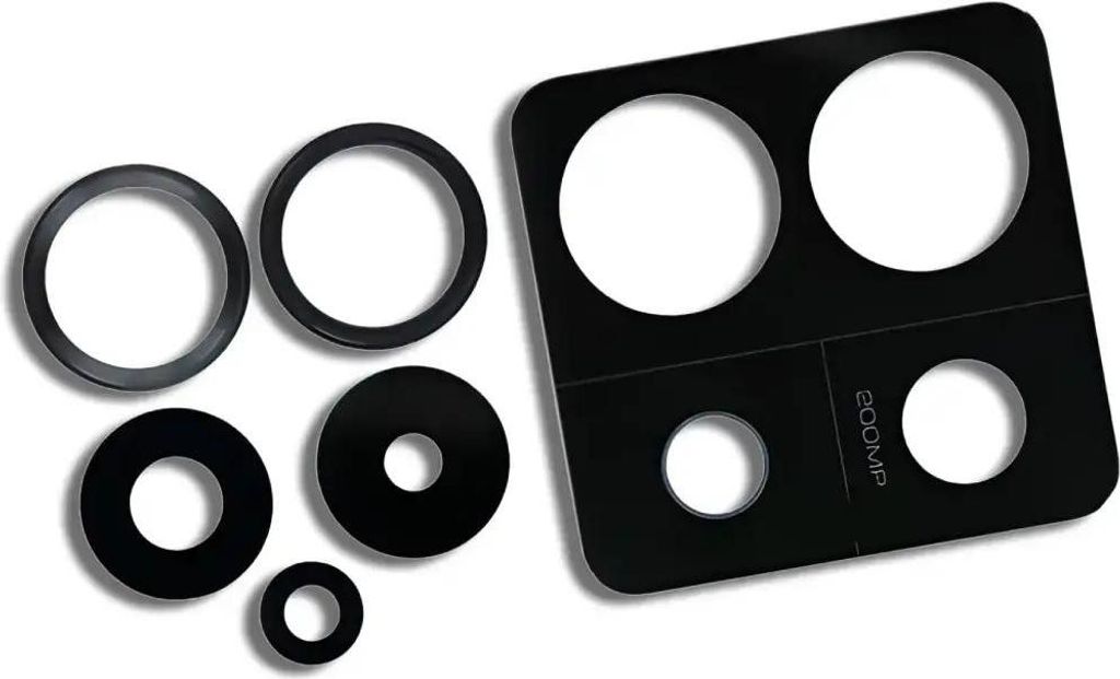 Ersatz Kameralinse mit Rahmen für Xiaomi Redmi Note 13 Pro 5G (2312DRA50G) Schwarz