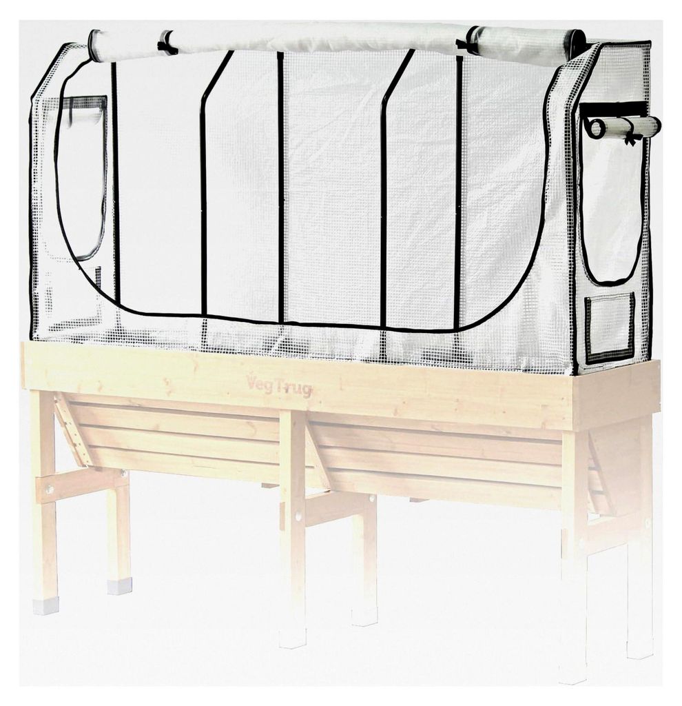 Gewächshausaufsatz Wall Hugger - Abdeckung für Hochbeete mit Mikro-Netz-Funktion und PE-Folie - Aufsatz für Pflanzkasten - 179,5x41,5x90 cm