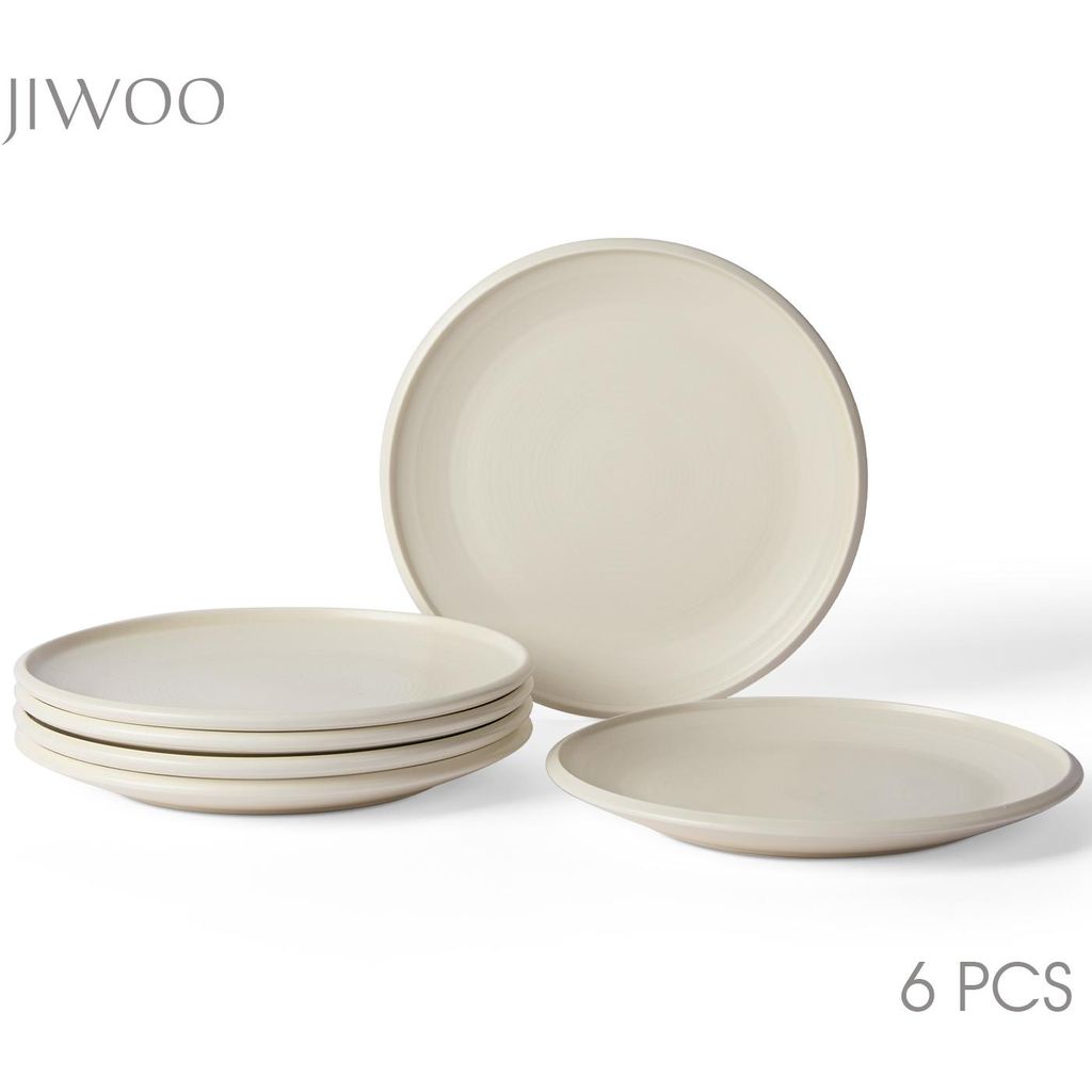 Teller set 6er Ø25,2 cm Essteller Dessertteller Kuchenteller Frühstücksteller Keramik Flachteller set für 6Personen Mikrowellen- und Spülmasch...