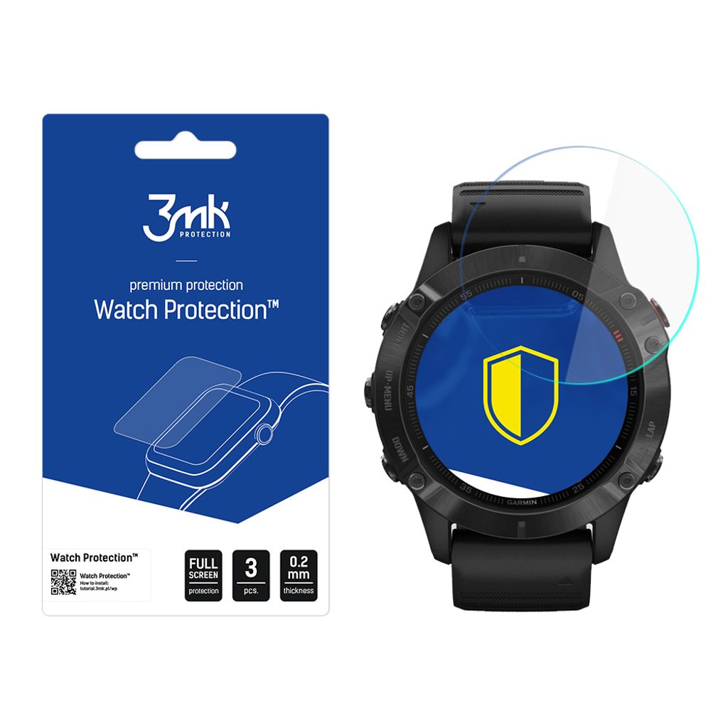 3mk Display Hybridglas Watch Protection fr Garmin Fenix 6 Pro 0,2mm (3 Stck)