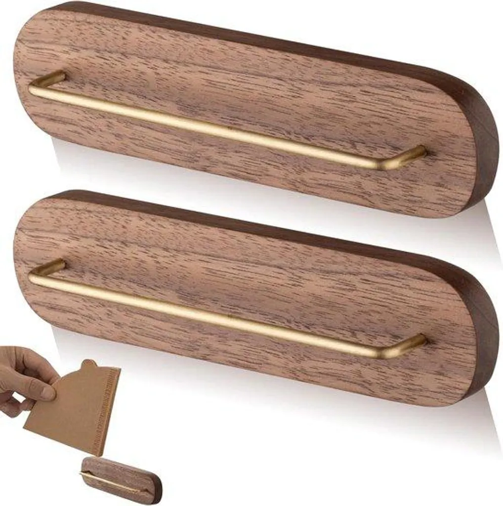 Support mural pour filtres à café en bois - Accessoire barista lot de 2