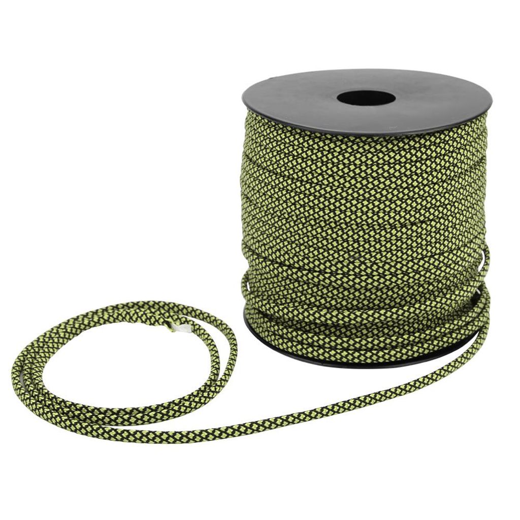Paracord 50M, 4mm dick, 7 Kern, Rettungs- & Zeltseil, Camping Seil für Outdoor Armband Weben, Grün Schwarz