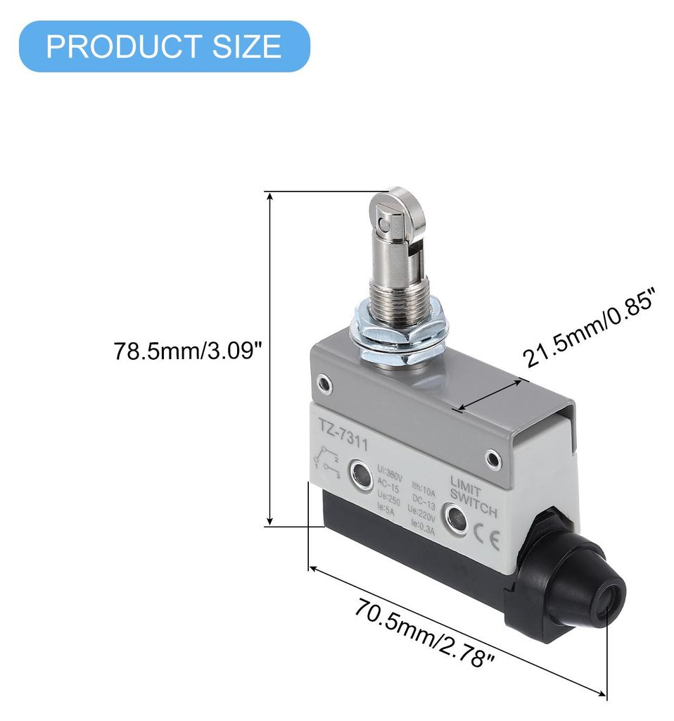 Endschalter Rollenst??el TZ-7311 Halterung 1NC+1NO 3D-Drucker Tš¹rschalter Metall Momentschalter 2 Stk