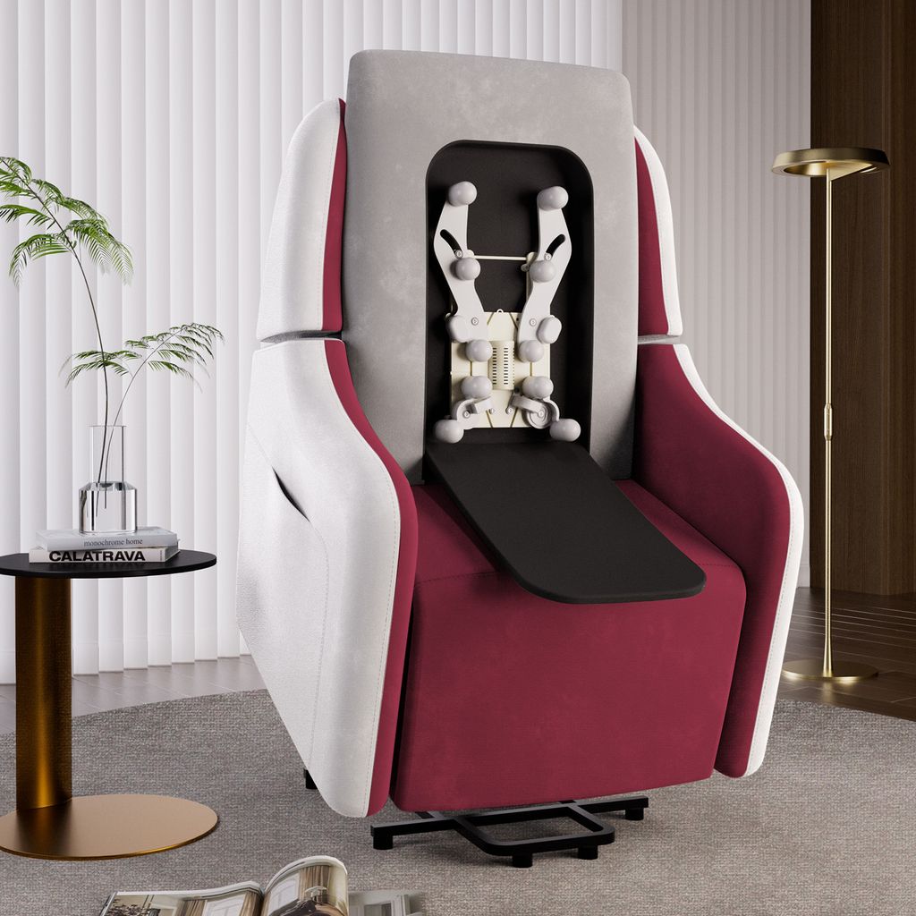 COMHOMA Elektrischer Relaxsessel Massagesessel mit Power Lift, mit SL-Massagefunktion, Ruhesessel Fernsehsessel Fernbedienung mit USB-Anschluss