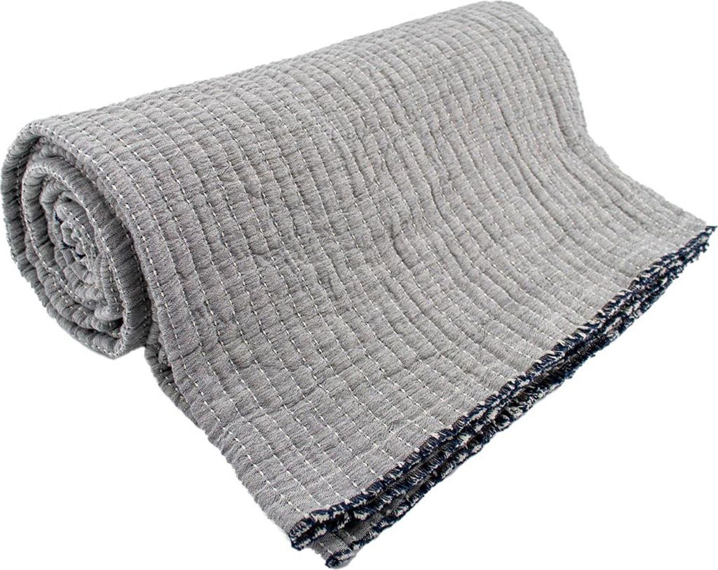 Plaid aus gewaschener Baumwolle mit Boutis-Steppung