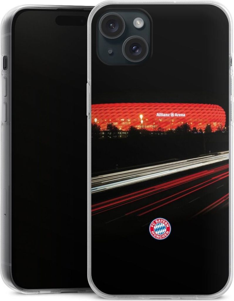 DeinDesign Handyhülle für Apple iPhone 15 Plus Silikon Hülle Case Smartphone Schutzhülle FC Bayern München FCB Stadion