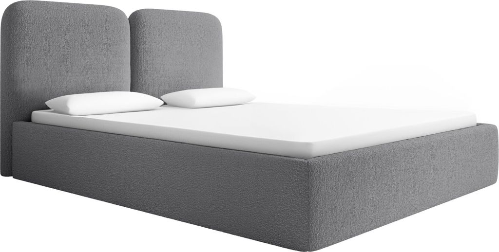 Fedve Polsterbett Doppelbett Fistera Bett Bettkasten Schlafzimmer 140x200 cm Grau (Abriamo 7)