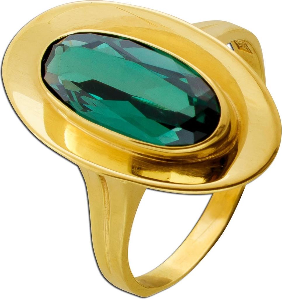 Turmalin Ring Gold 333 8K grüner Edelstein 3.3ct Antikschmuck 19
