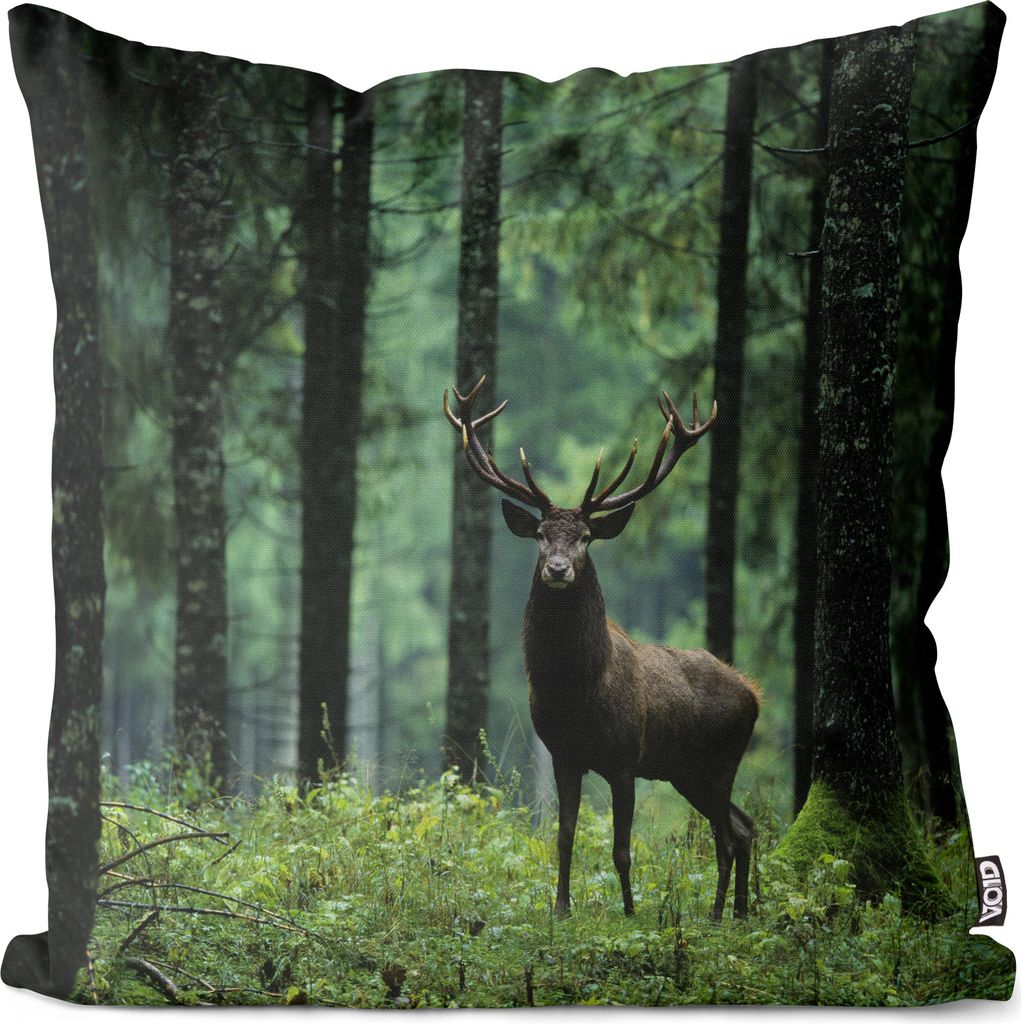 VOID Hirsch Wald Sommer Jagd Kissenbezug Kissenhülle Polyester wasserfest Outdoor Indoor