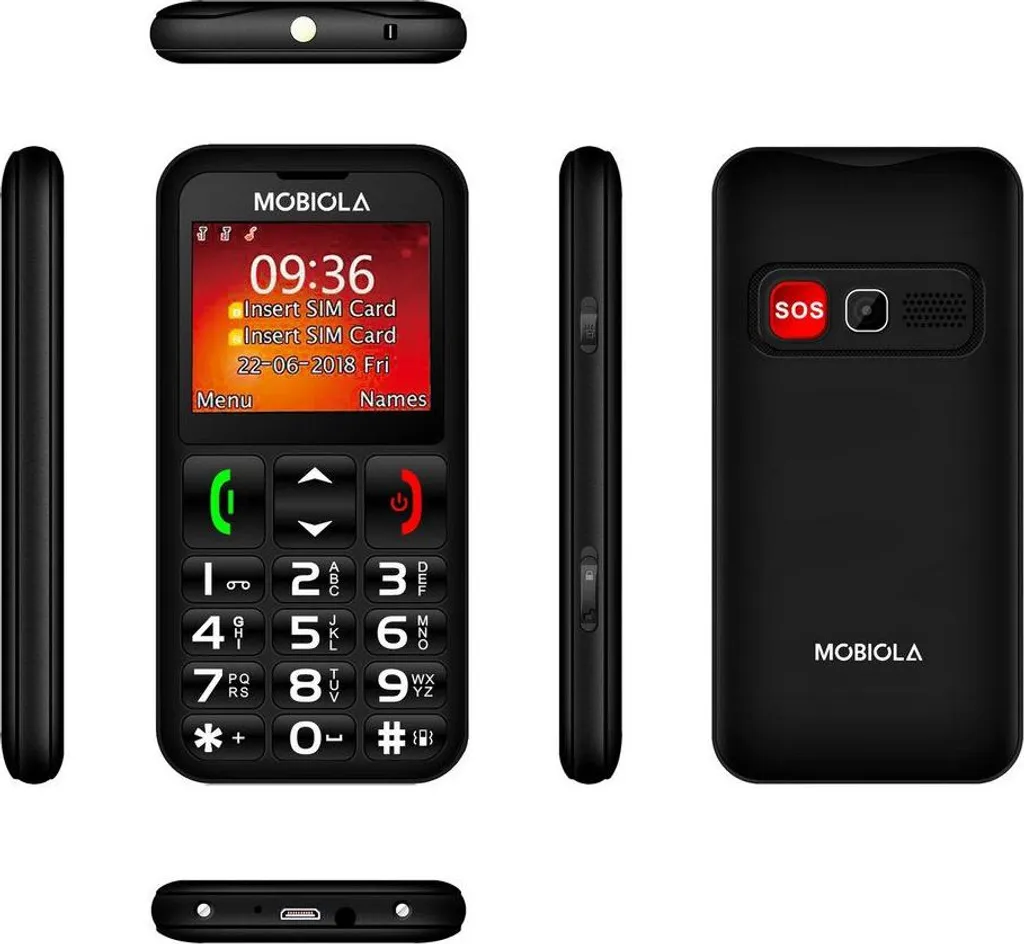 Téléphone Portable Grosses Touches Mobiola MB700 Noir pour Seniors