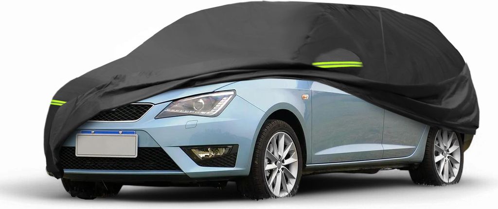 Autoabdeckung fš¹r Seat Ibiza IV/V 2008-2021 210D-PU Outdoor Vollabdeckung Autoabdeckung Alle Wetter Wasserdicht Winddicht Sonnenschutz mit Fahre...