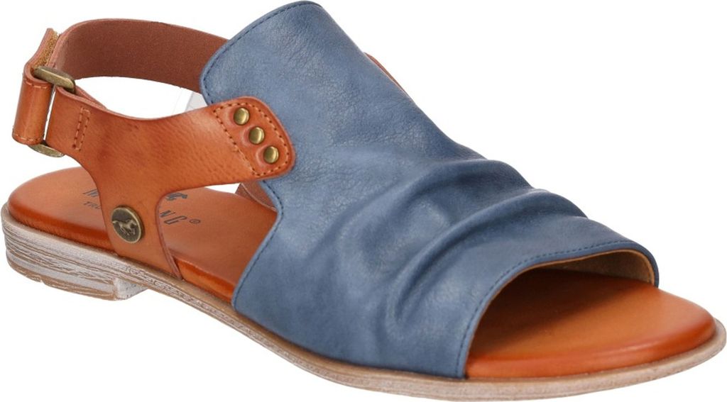 Mustang Damen Sandale Hochfront Nieten Faltendetail Slouchy Optik 1388-808, Größe:39 EU, Farbe:Blau