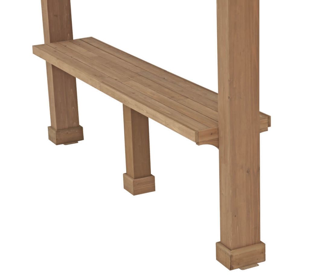 Westmann Holz Seitenablage für Pavillon Devon Natur 59x299x96 cm