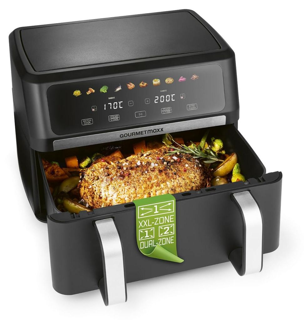 GOURMETmaxx Heißluftfritteuse AirGenius 10L | 2x5L Airfryer Produktbild 