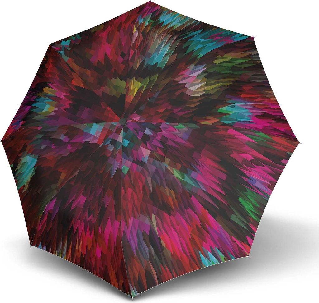 Knirps Taschenregenschirm Regenschirm T.200 Medium Duomatic Fashion Peacock Red bunt