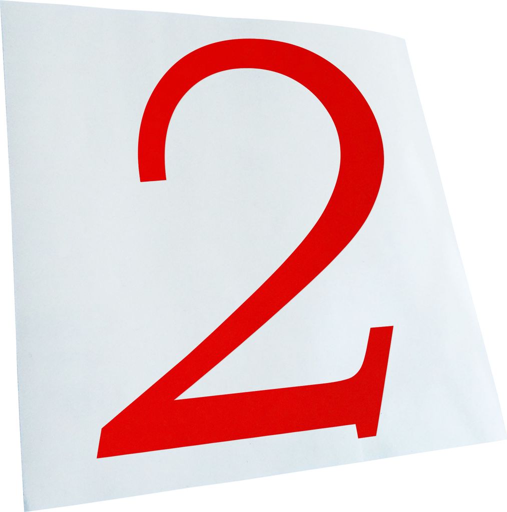 Kiwistar - Autoaufkleber - Zahl 2 - Zahlen Nummern Heckscheibe - Aufkleber für Auto Kfz Fahrrad, LKW, Truck Mofa