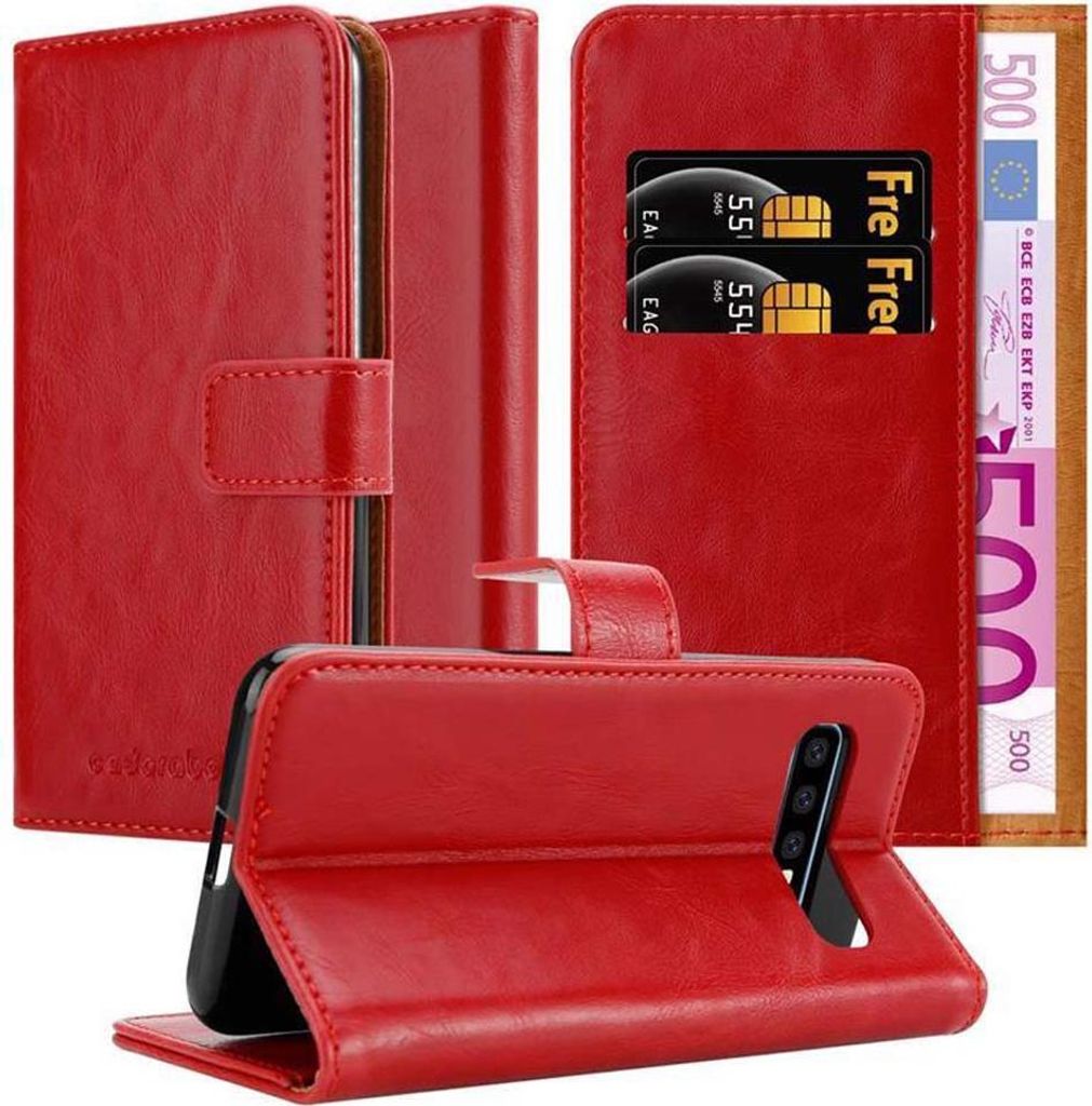 Cadorabo Hülle für Samsung Galaxy S10 PLUS Schutzhülle in Rot Handyhülle Book Tasche Case Etui Luxury